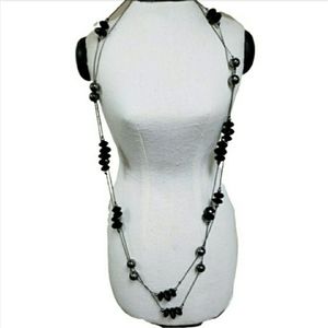 Double strand black small chain Necklace